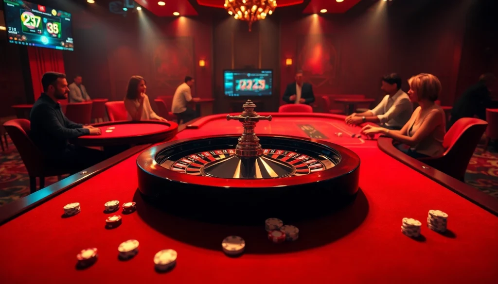Engaging casino scene featuring ph33 roulette and poker action with luxurious ambiance.