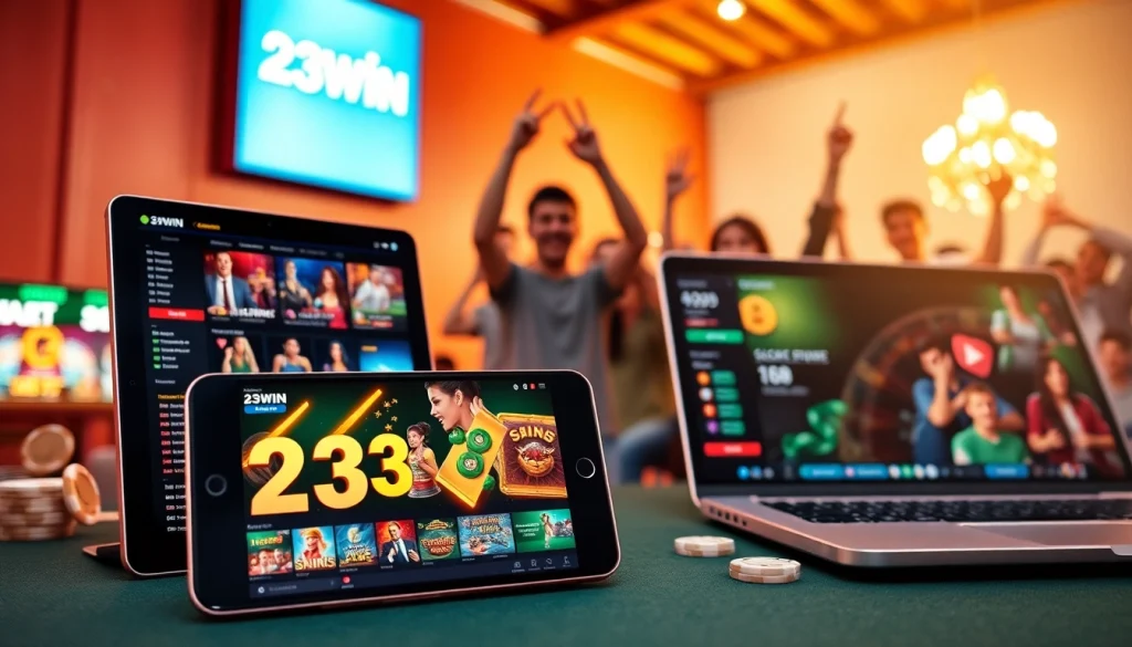 Interactive online gambling experience showcasing 23WIN's diverse games and user-friendly interface.