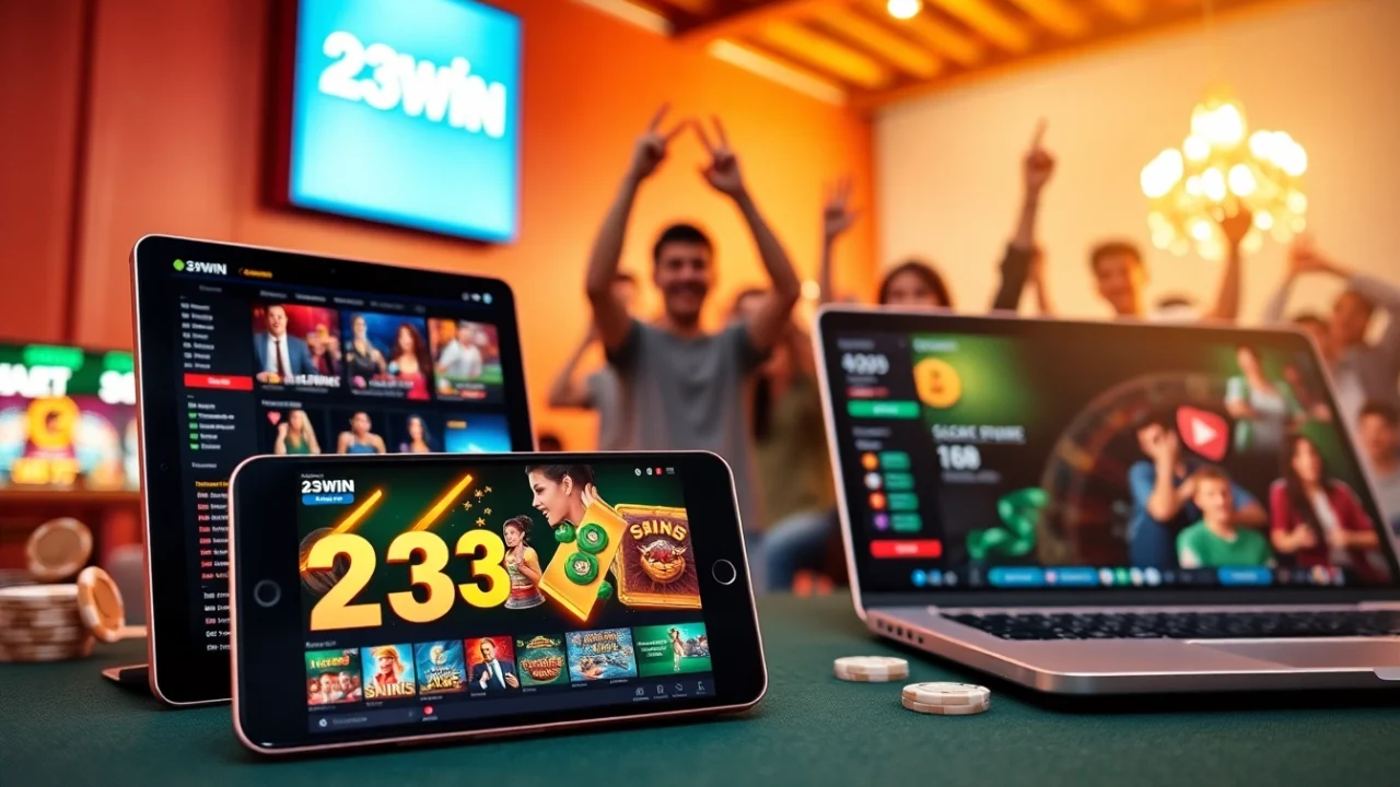 Interactive online gambling experience showcasing 23WIN's diverse games and user-friendly interface.