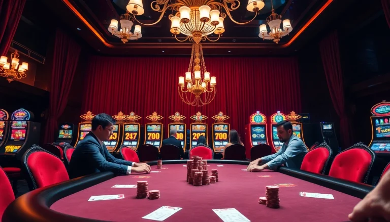 Exciting go99 blackjack table scene, highlighting strategic gameplay and poker chips.