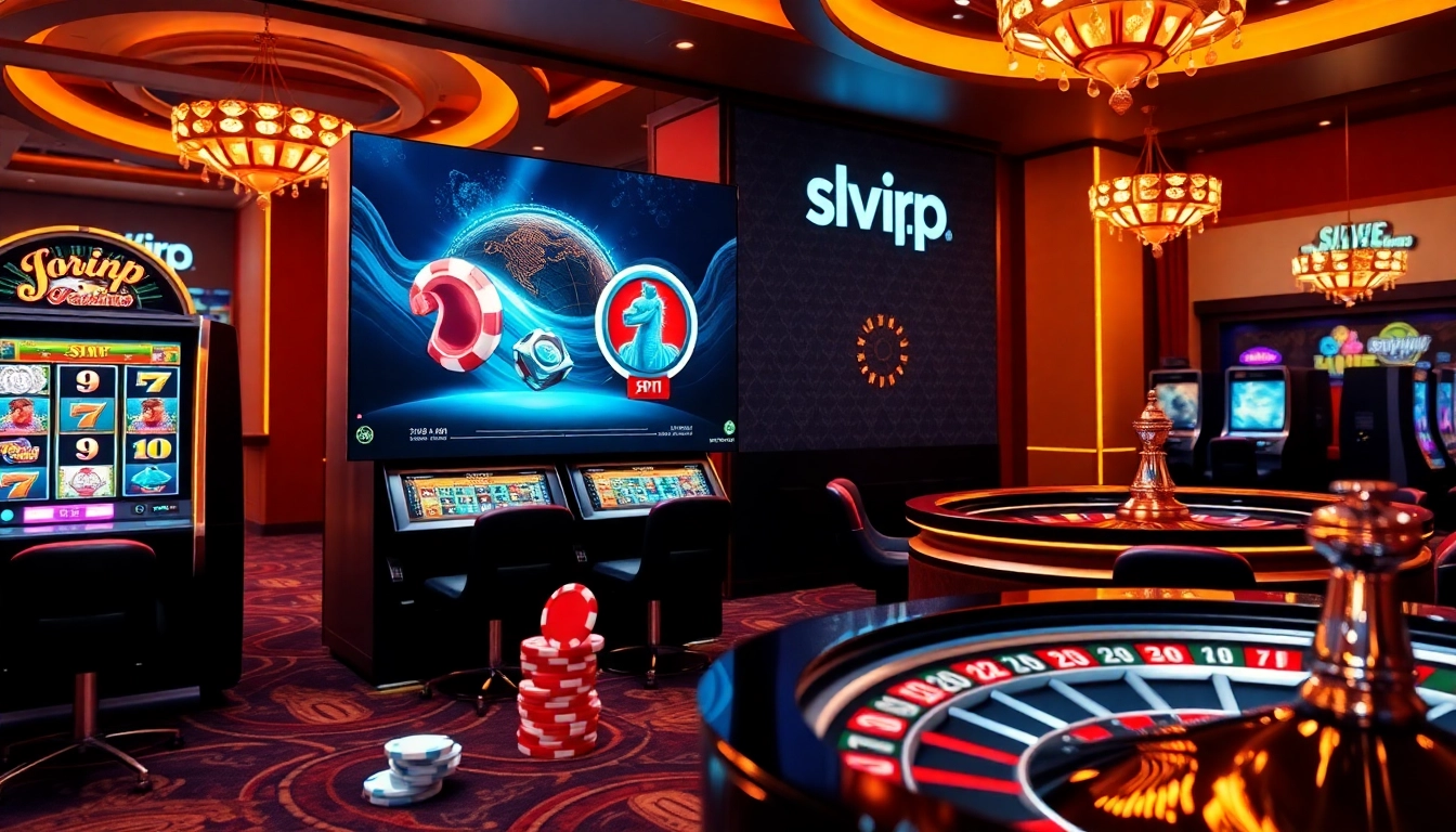 Engage with slvip's thrilling online casino experience featuring slot machines and poker chips.
