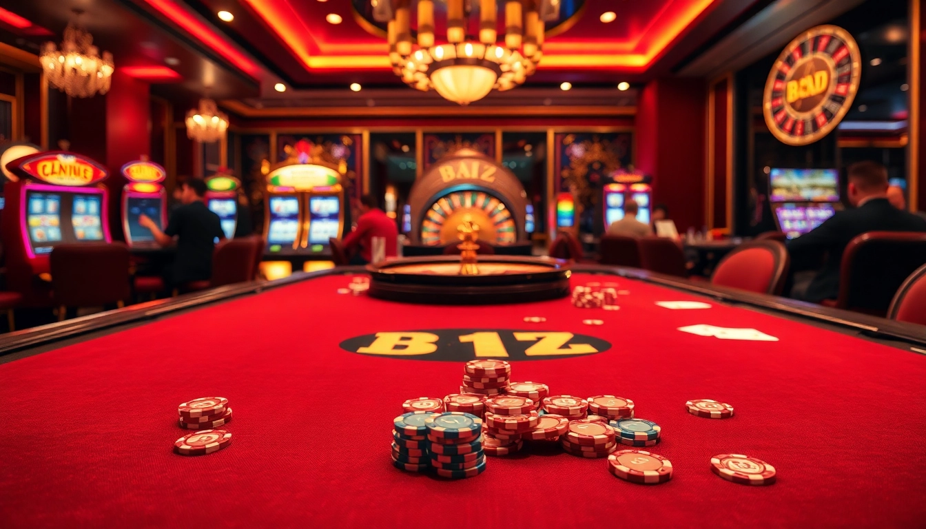 B52Club players enjoying an exciting poker game at a vibrant casino table.