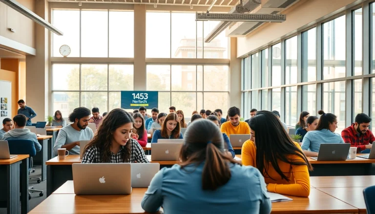 Nisantasi University apply scene with international students collaborating in a modern classroom setting.