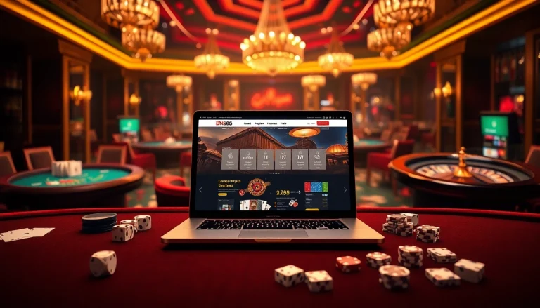 Experience thrilling gameplay at DN88 with engaging poker tables and vibrant casino elements.