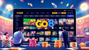 Go8 online gambling platform showcasing diverse gaming options and a user-friendly interface.