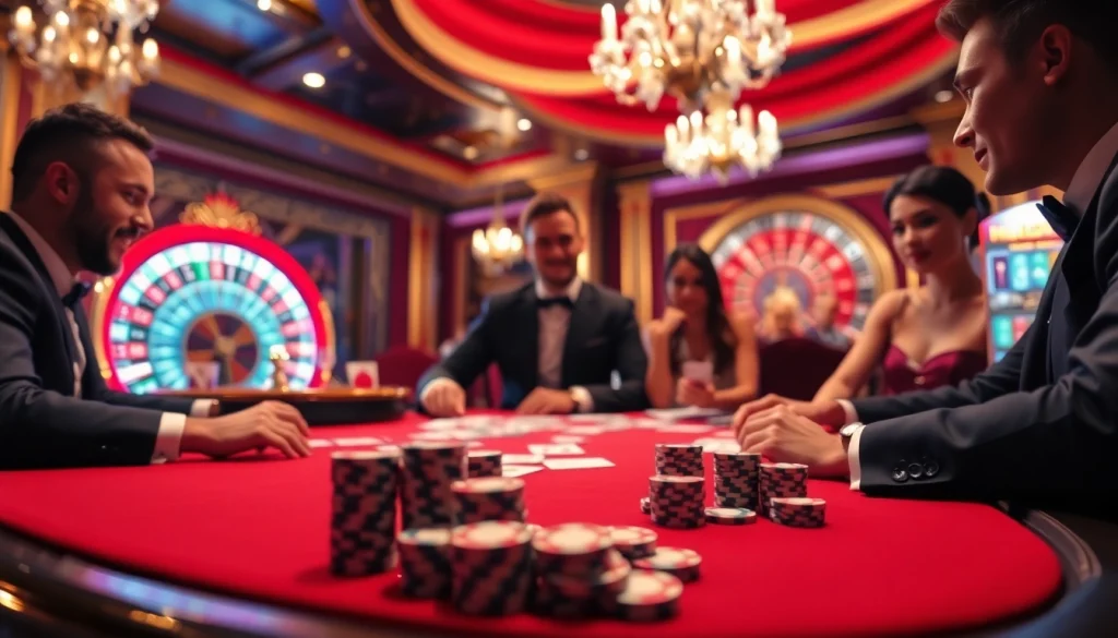Engaging poker game scene highlighting 888b excitement with vibrant casino elements.