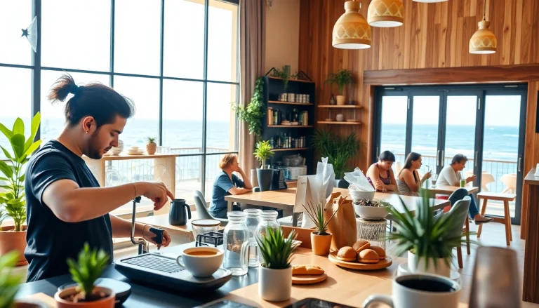 Association coffee shop Lloret de Mar offrant une ambiance relaxante avec des clients savourant leurs boissons.