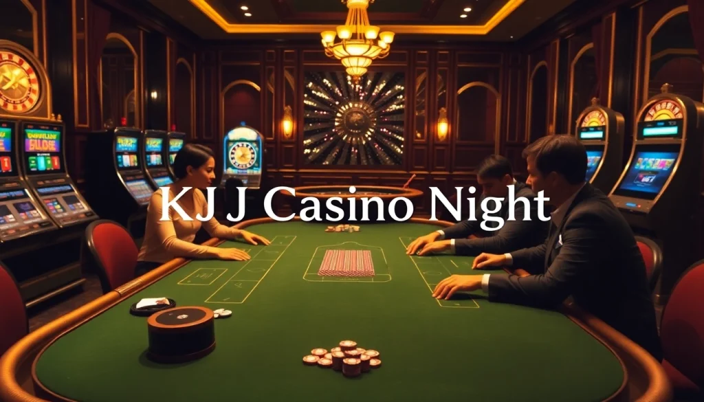 Exciting poker game at KJC Casino featuring luxurious decor and engaged players.