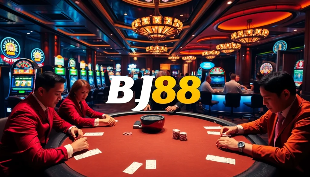 Play poker and enjoy thrilling games at BJ88 Casino in a luxurious environment.