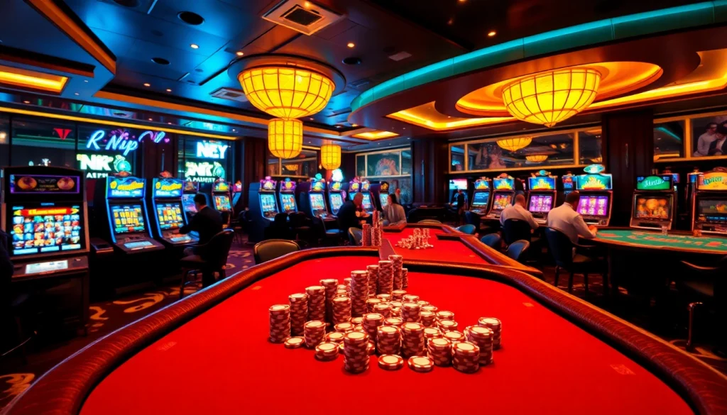 Experience the excitement of rik vip with vibrant casino tables and engaging players.