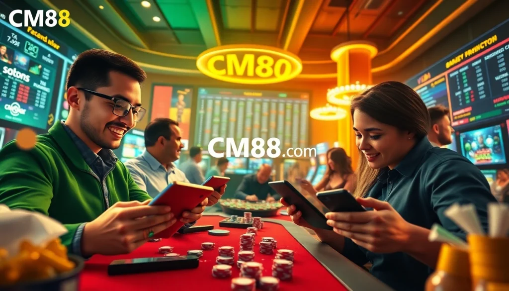 Experience the excitement of online gambling at cm88.com with diverse games and vibrant casino atmosphere.