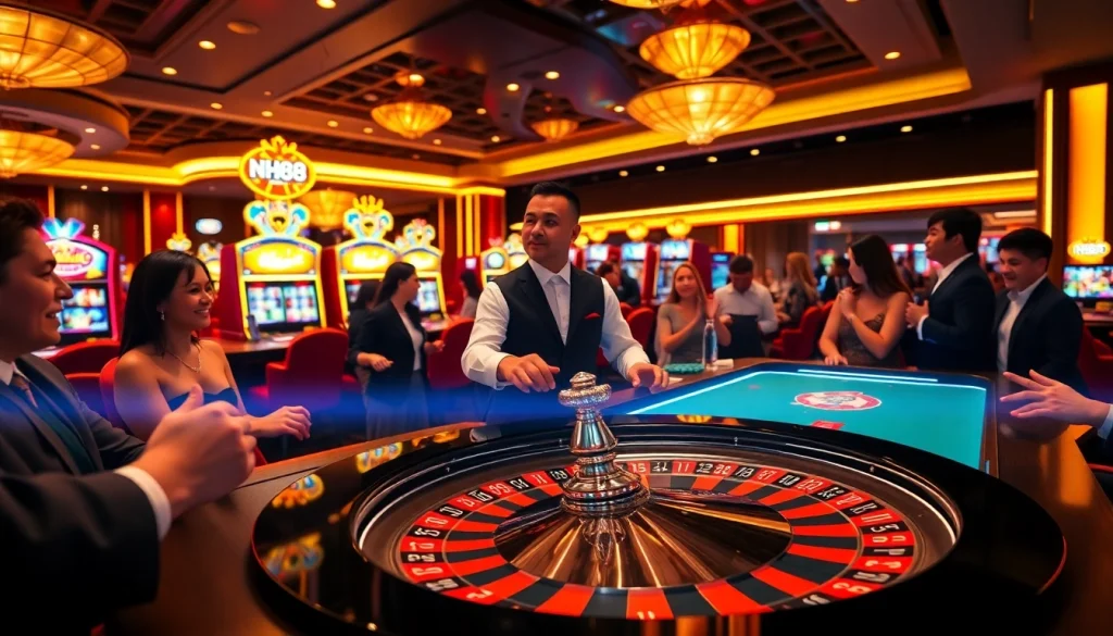 Experience the thrill of NH88's elite casino scene with vibrant games and professional dealers.