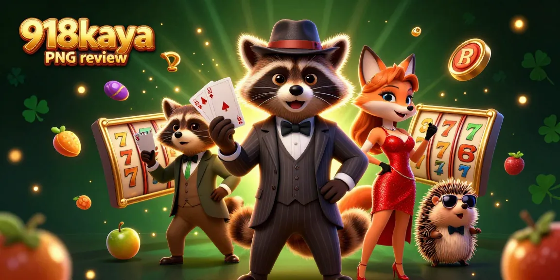 Engaging 918kaya PNG review showcasing vibrant slot game characters in a dynamic casino scene.