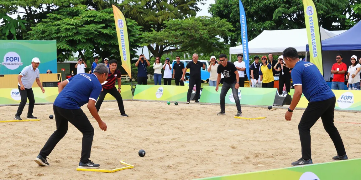 FOPI Kota Banjarbaru outdoor petanque tournament showcasing community spirit and competitive play.