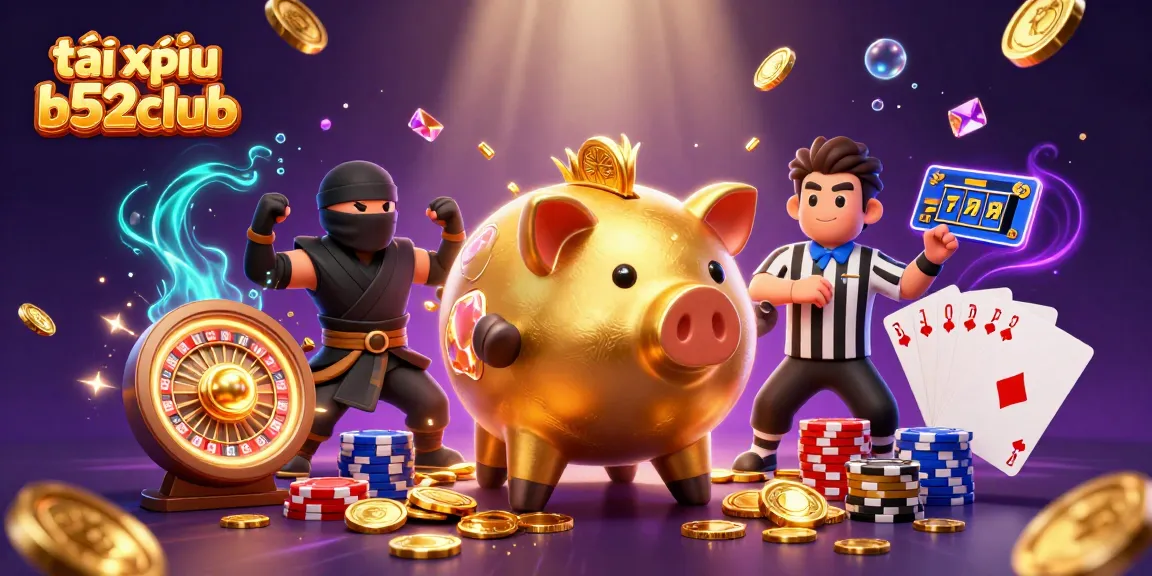 Engage in exciting gameplay with tài xỉu b52club, as dynamic characters and vibrant casino elements surround you.