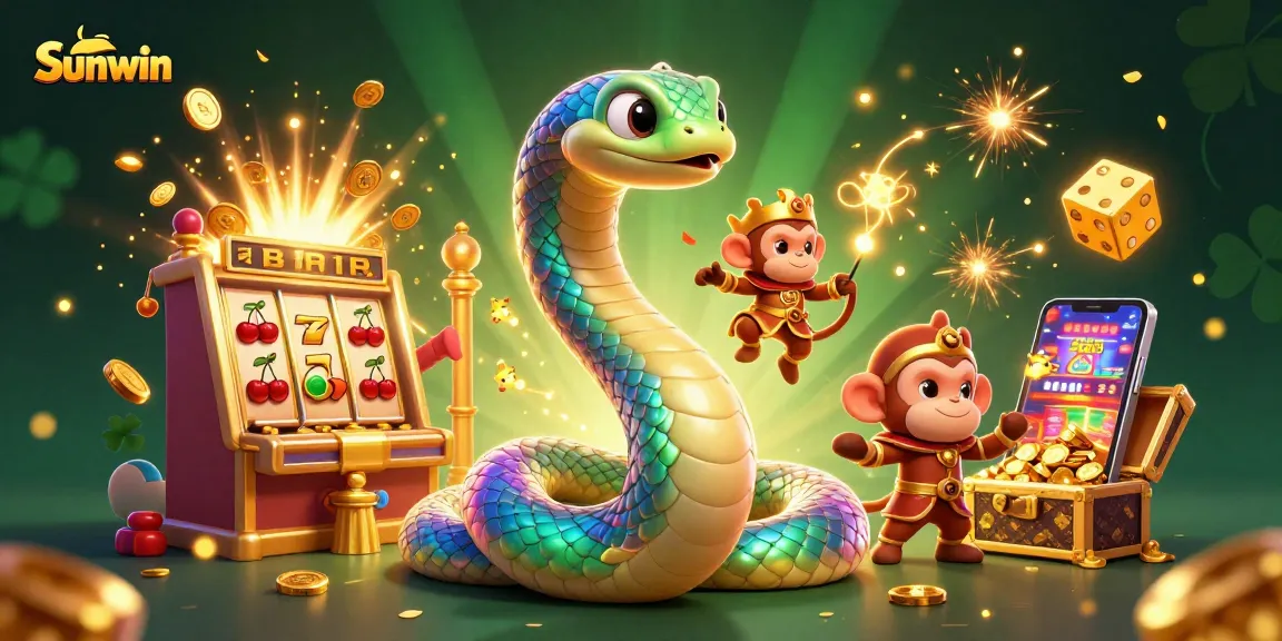 Win big with Sunwin in this vibrant 3D illustration showcasing exciting casino elements!
