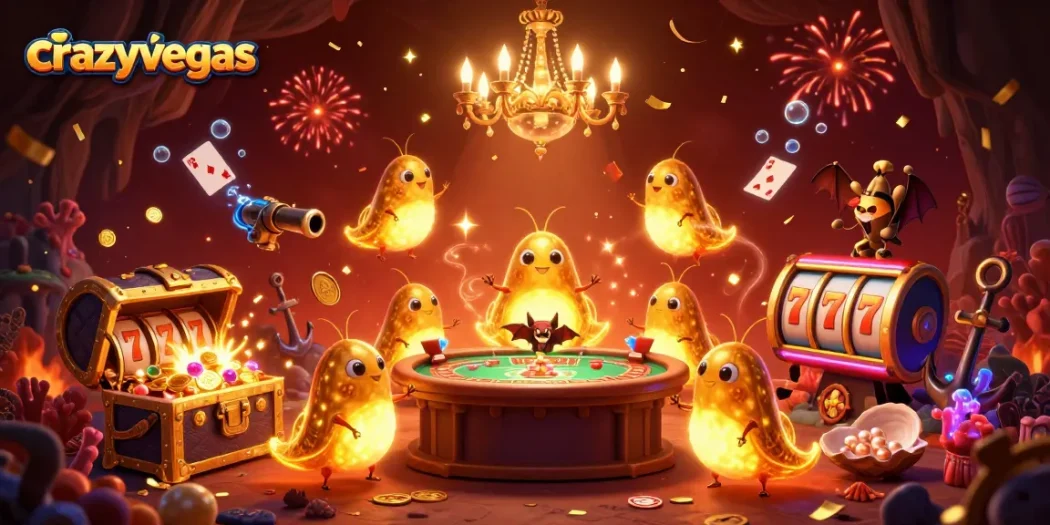 Play exciting new games at crazyvegas with glowing features and vibrant casino elements.